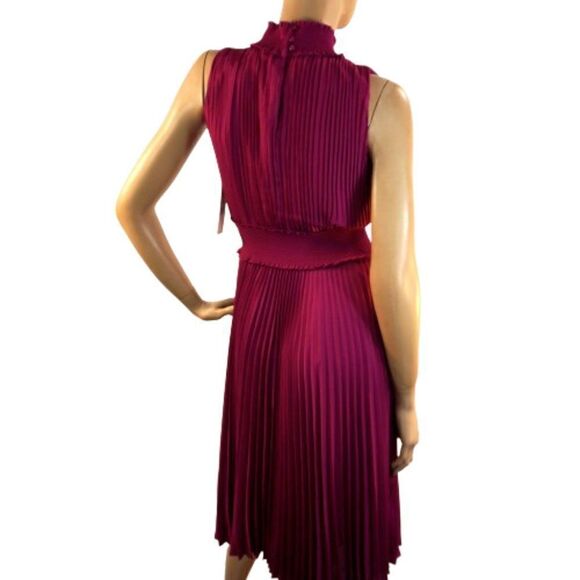 nanette Nanette Lepore High Neck Accordion Pleated Dress Sz 6 Bali Orchard NWT - Picture 5 of 13